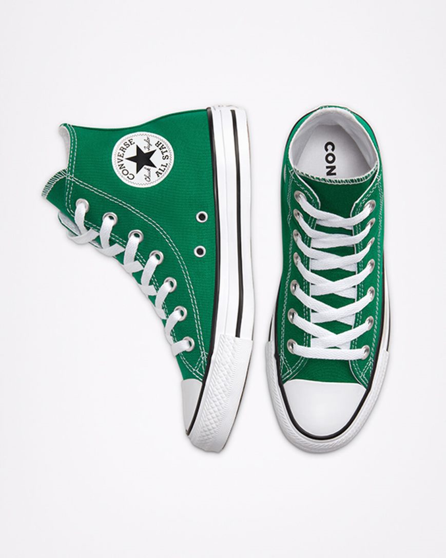 Zapatillas Altas Converse Chuck Taylor All Star Classic Mujer Verde Blancas | PE 025PE4